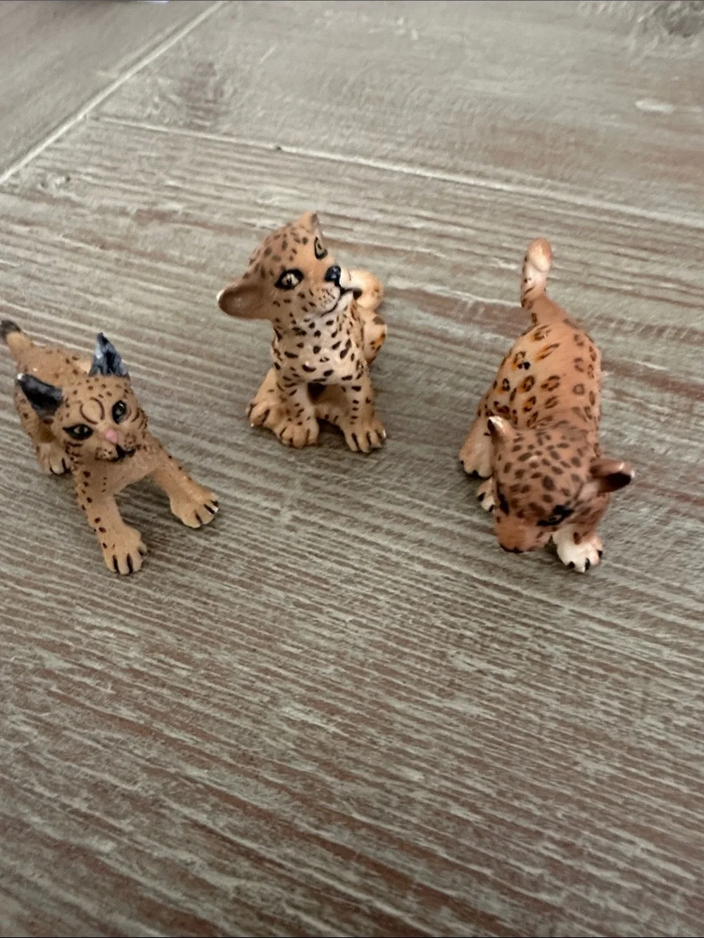 Miniature Wild Cat Figurine Set - Mixed Tan, White, Brown